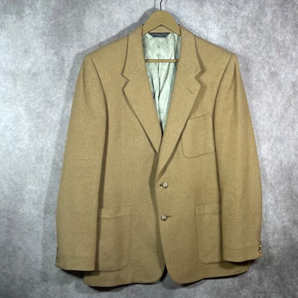 Vintage Christian Dior Blazer Sportcoat Men 30 Regular Tan 100% Camel Hair Lined